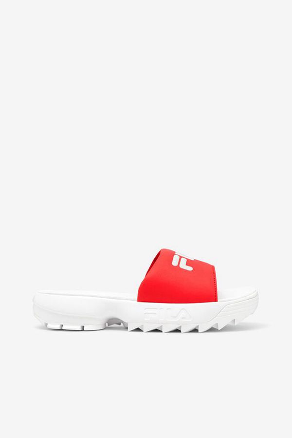 Fila Disruptor Men's Sandals - White/Red/White,NZ 72-43682